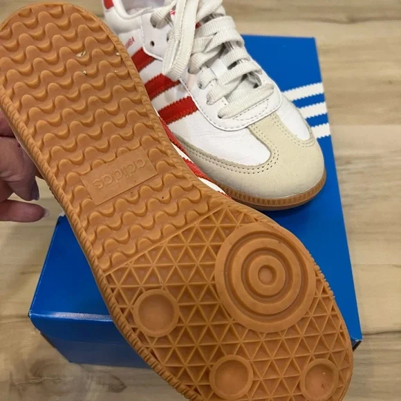 Adidas Samba OG White and Red Women's Sneakers - Picture 2 of 3